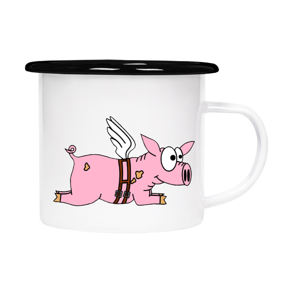 Plecháček - smaltový lem s potiskem Letící Vendy plecháček