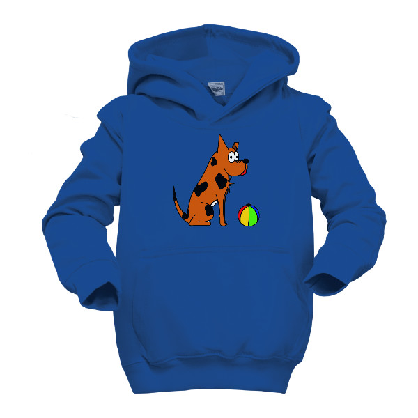 Dětská mikina s kapucí s potiskem Pes Muf a míč mikina