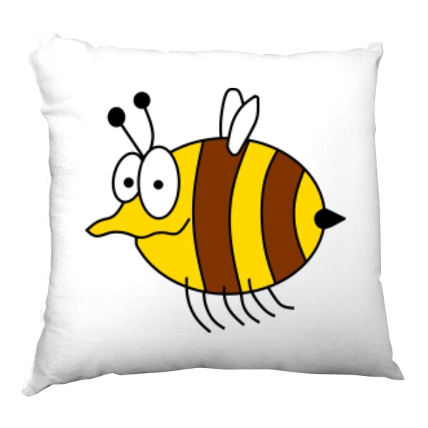 Polštář saténový s potiskem Včela (tlustý) Lórenc na polštáři