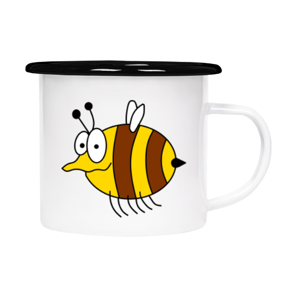 Plecháček - smaltový lem s potiskem Včela (tlustý) Lórenc plecháček